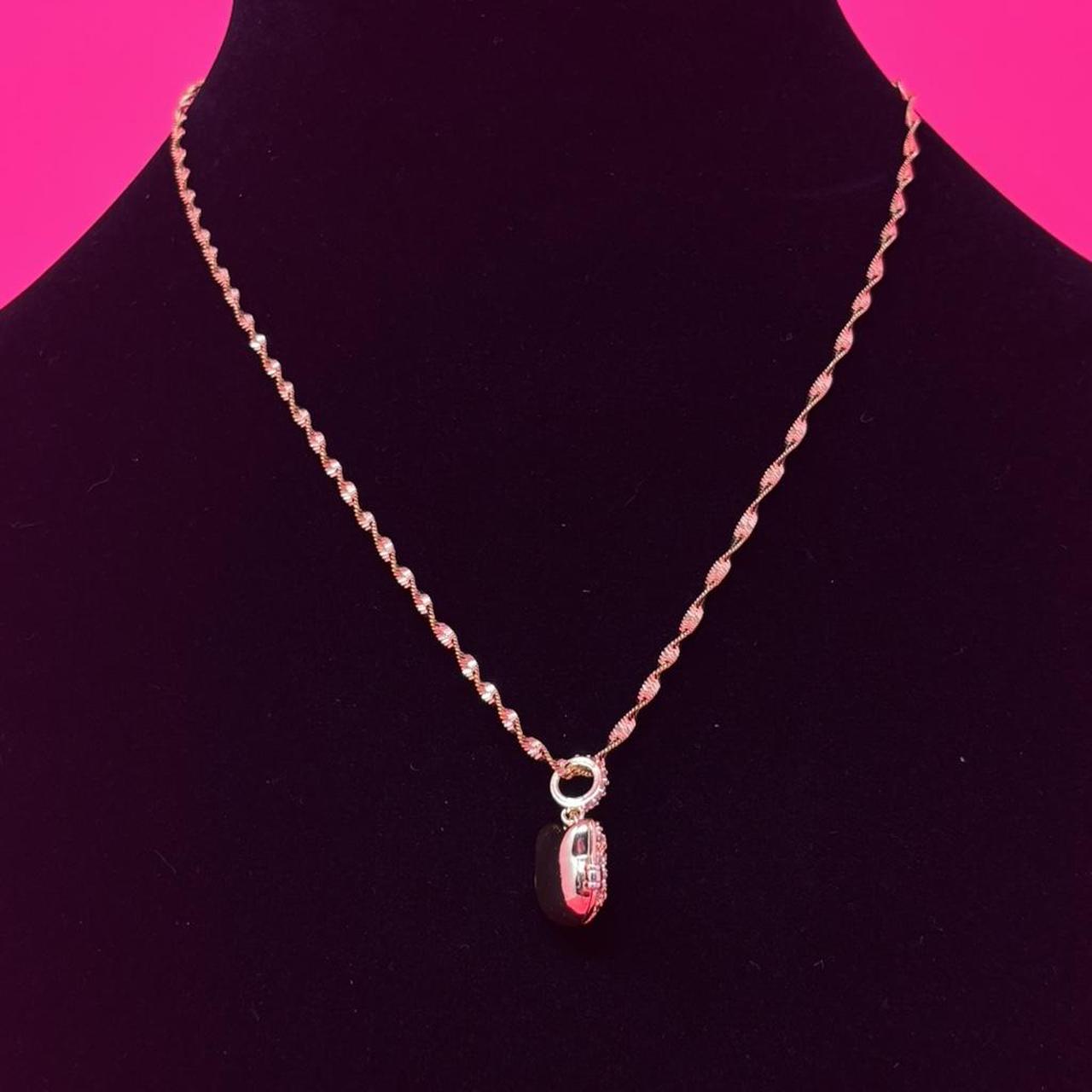 Gold Kitty Pendant Necklace – Stainless Steel with Sparkling Rhinestones